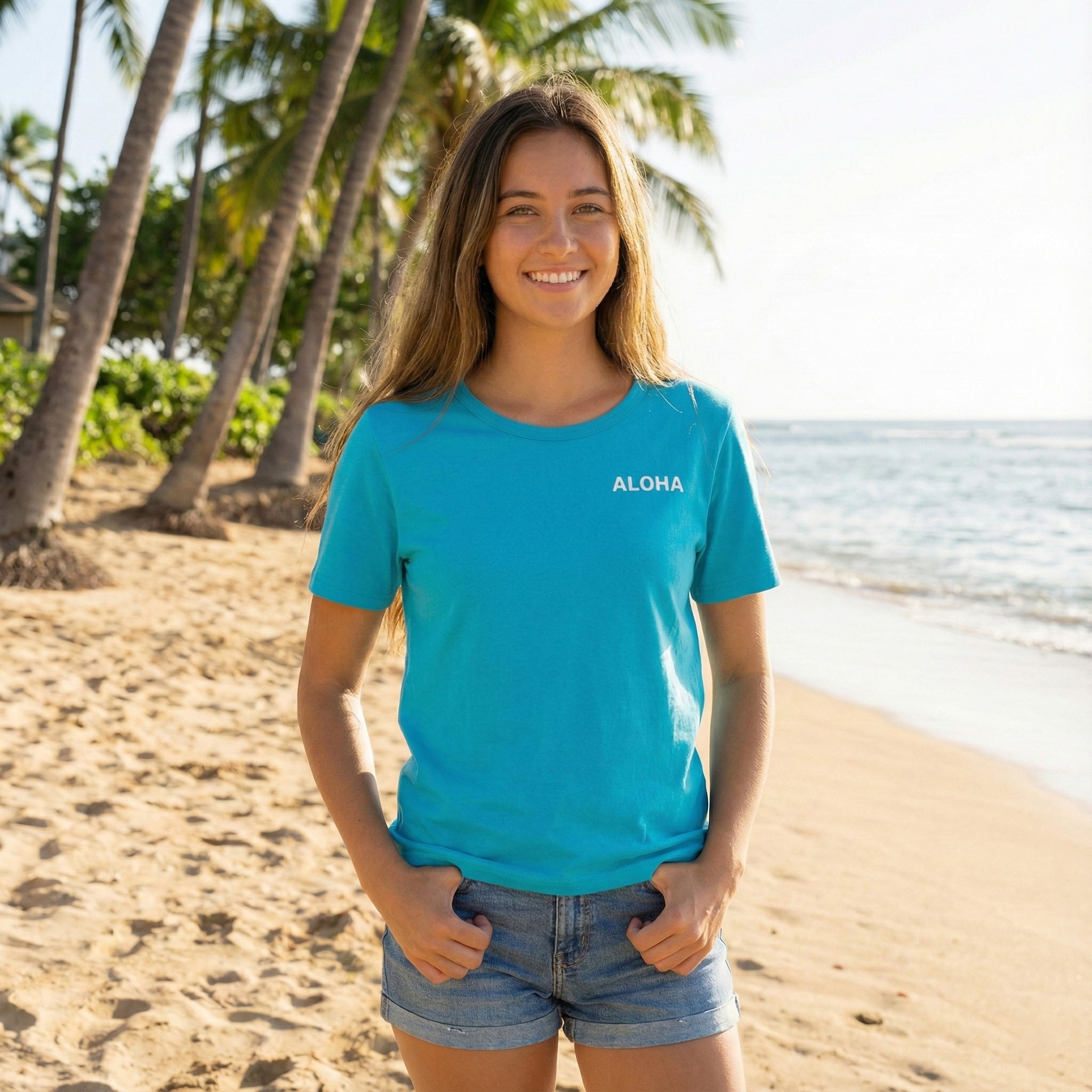 ナニプア 半袖Tシャツ ALOHA パームツリー