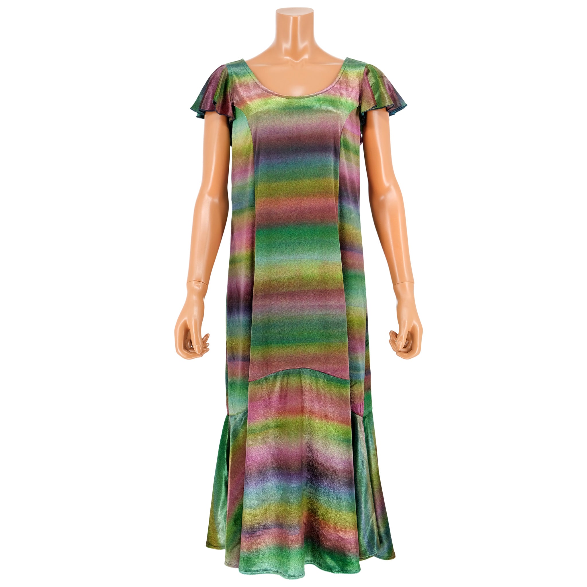 マーメイドラインドレス ベロア レインボー [DR-430]