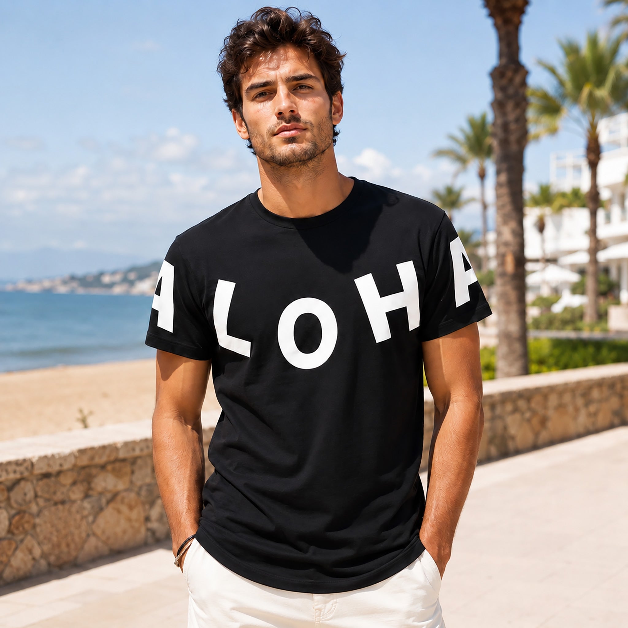 カネ（メンズ）Tシャツ ALOHA [MTS-1200]