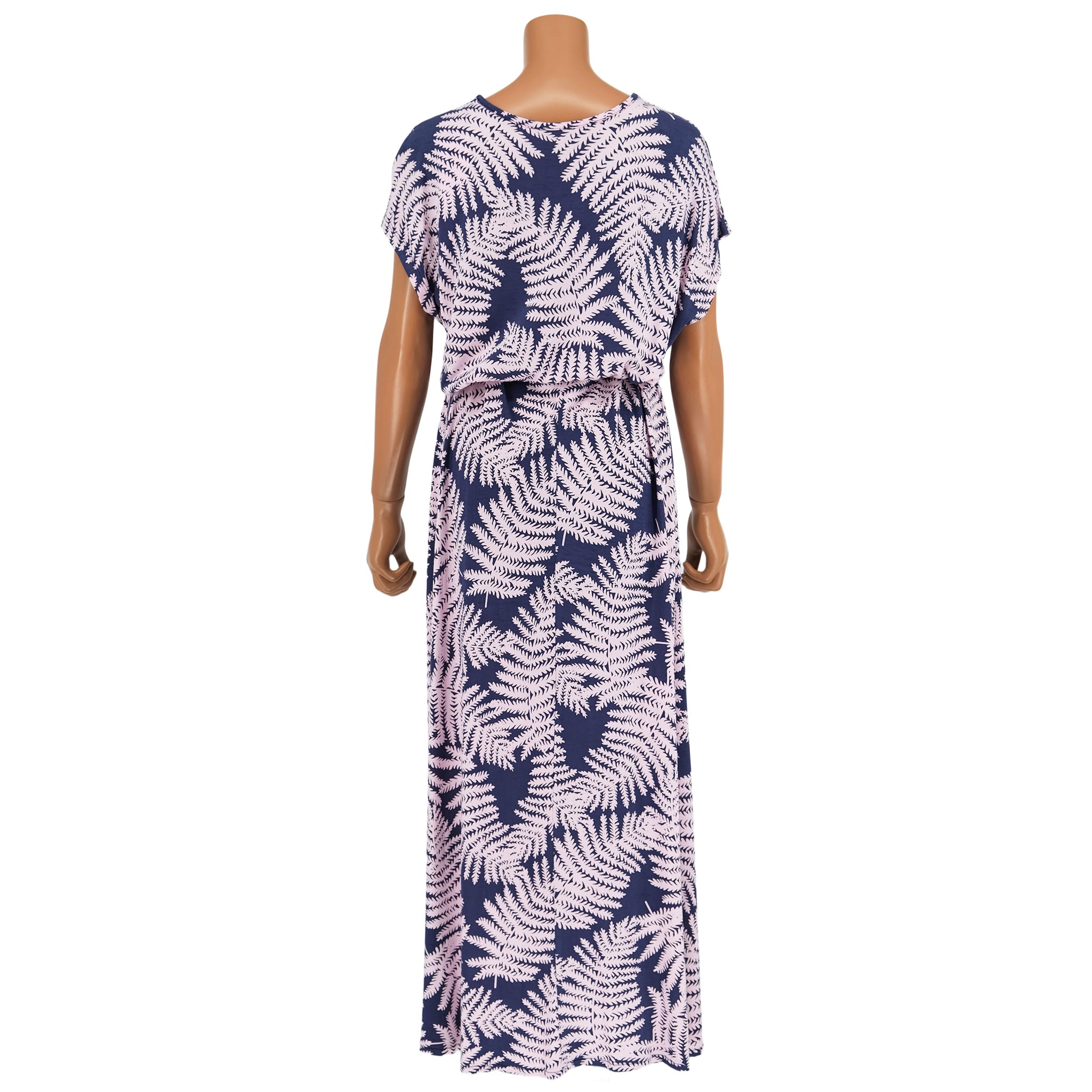 ブラウジングロングワンピース V襟 パラパライ [OP-1130]