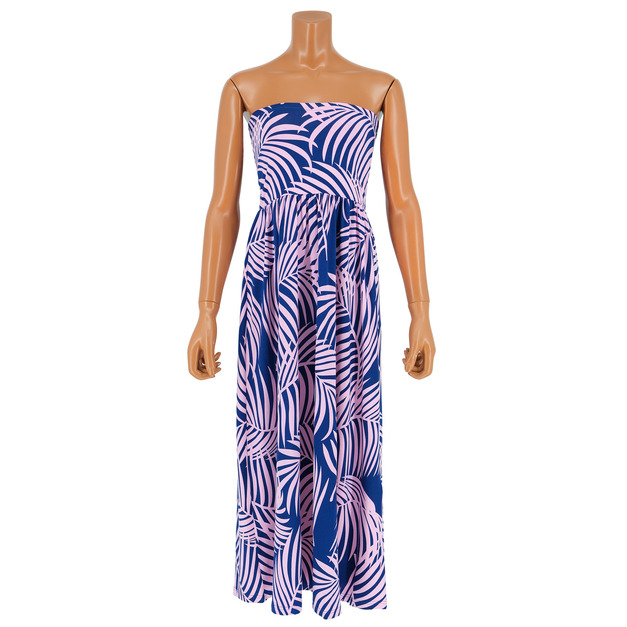 ナニプア ベアトップワンピース パームリーフ