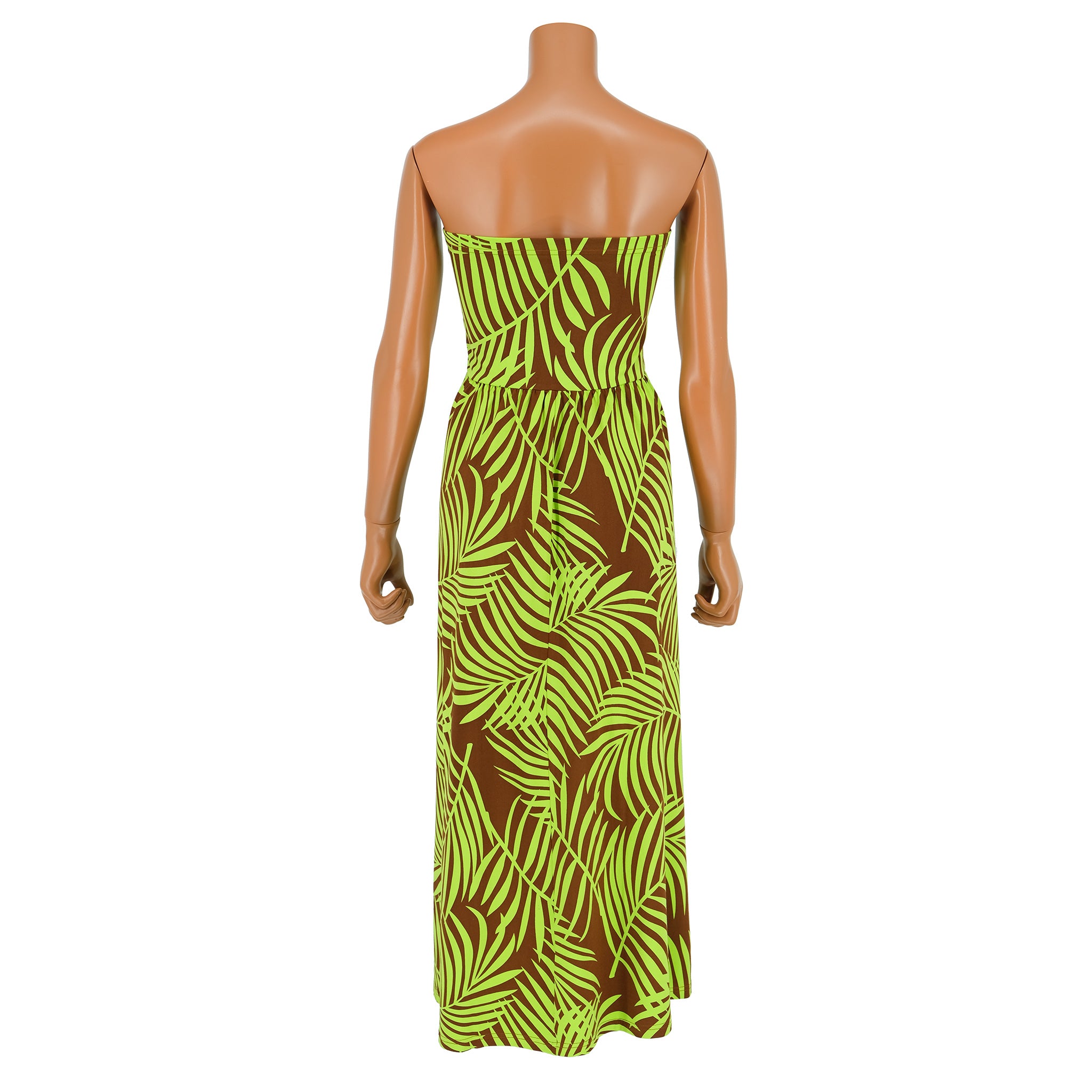 ナニプア ベアトップワンピース パームリーフ