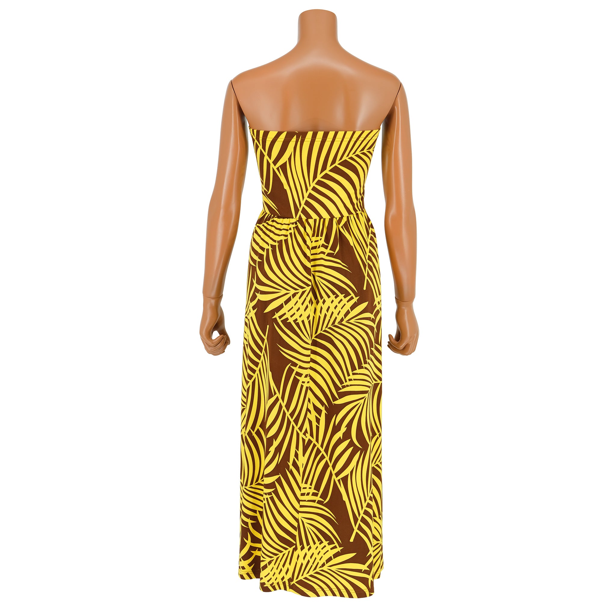 ナニプア ベアトップワンピース パームリーフ