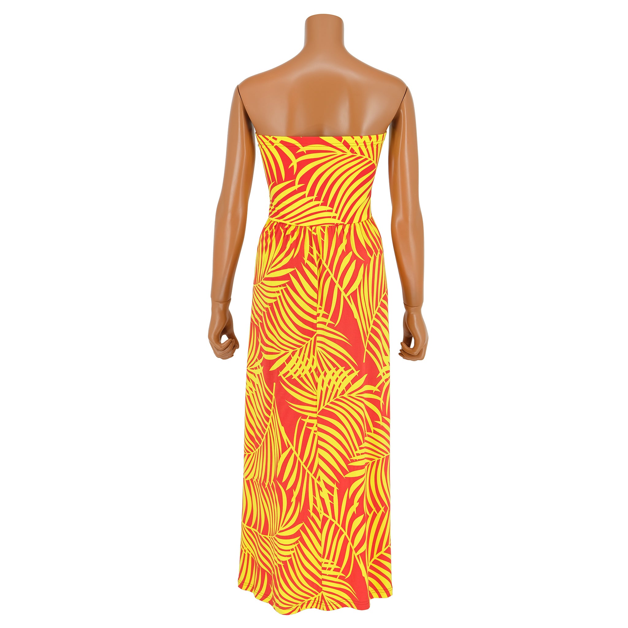 ナニプア ベアトップワンピース パームリーフ