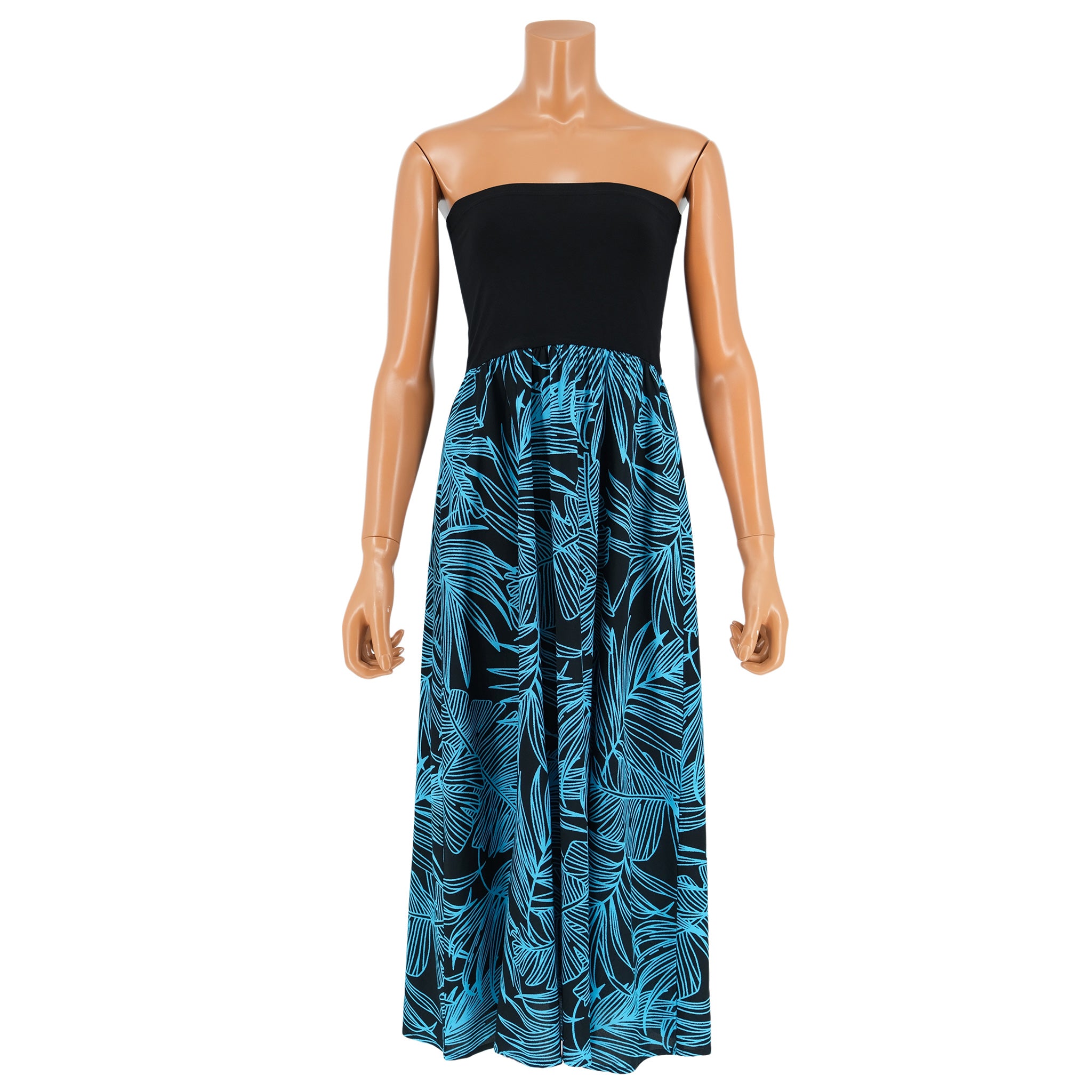 Switching dress with banana leaf and palm leaf patterns [OPS-090] 