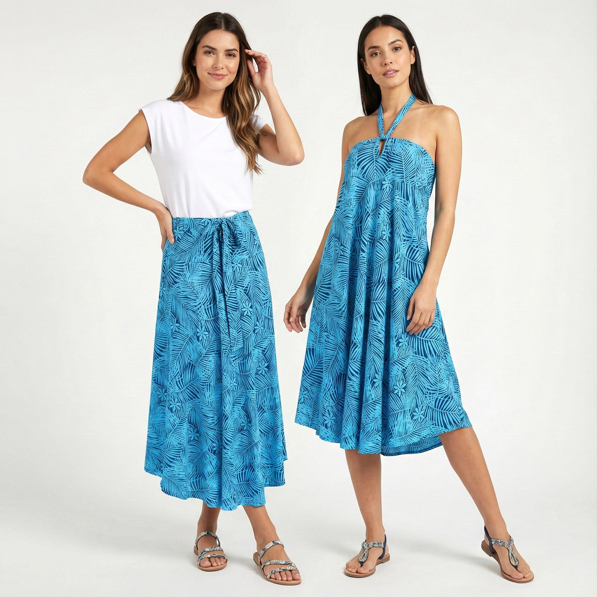 ナニプア 2WAYスカートワンピース パームリーフ&ティアレ