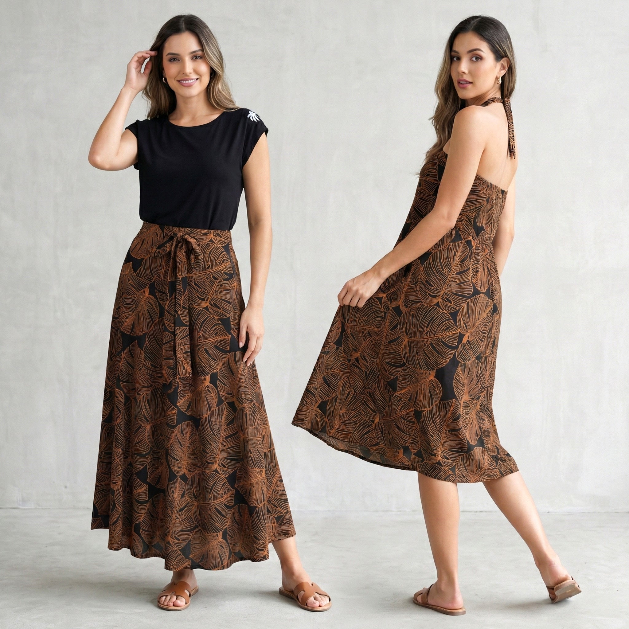 2WAYスカートワンピース モンステラ [SK-2400]