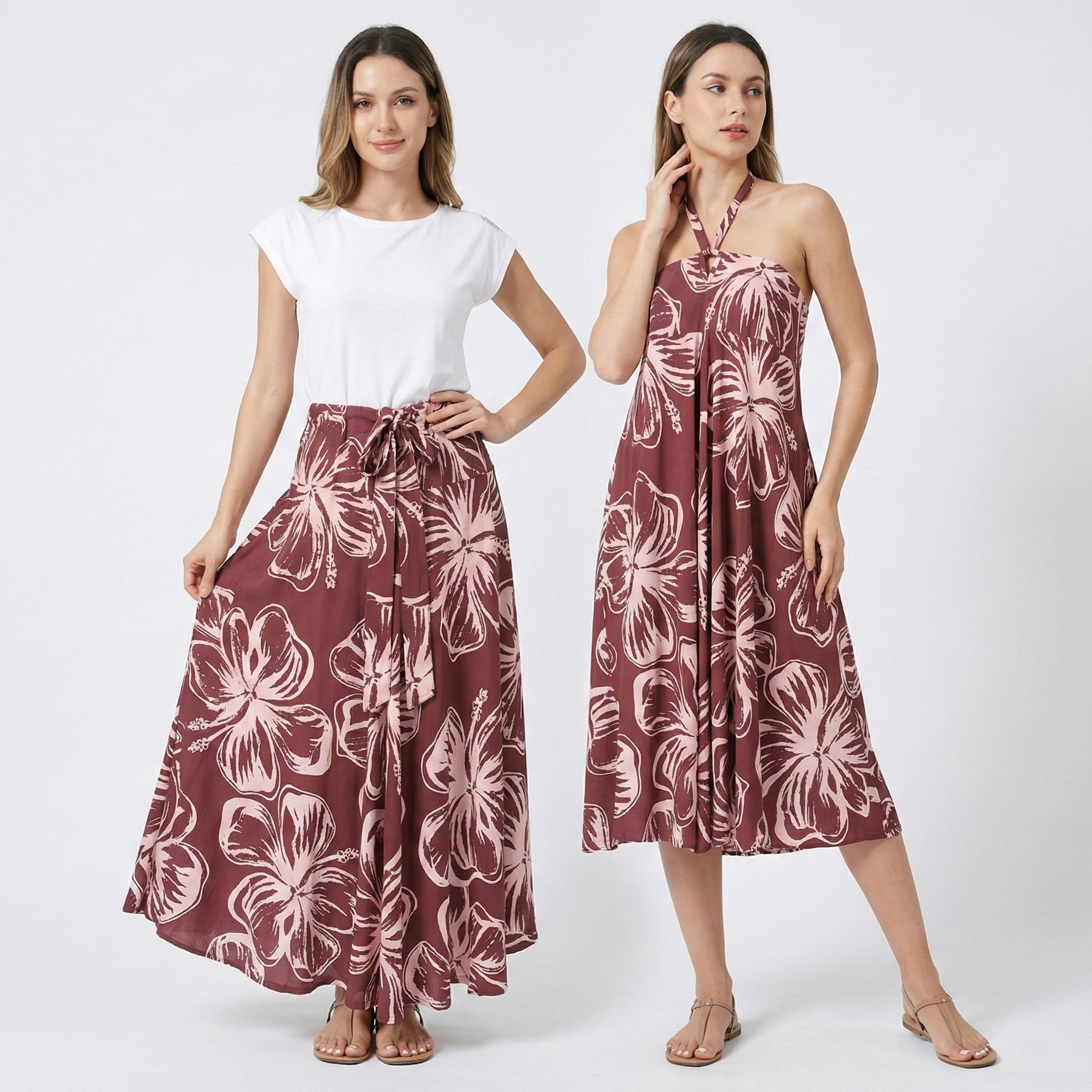 2WAYスカートワンピース ハイビスカス [SK-2410]