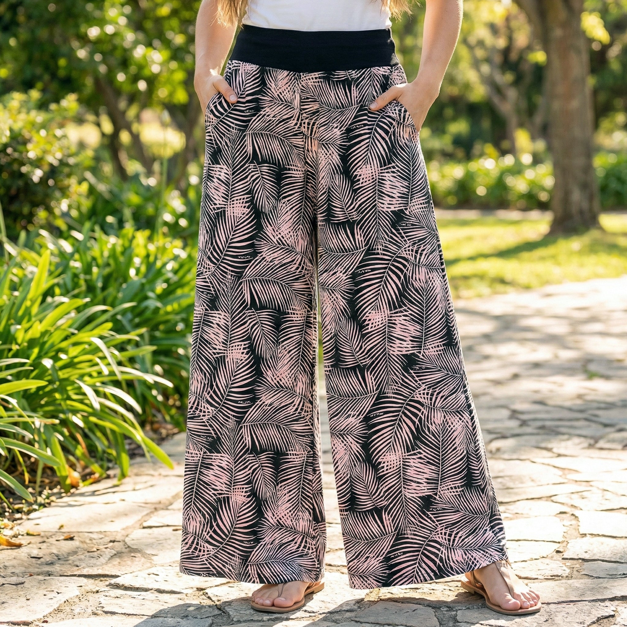 ワイドパンツ パームリーフ [SK-3390]