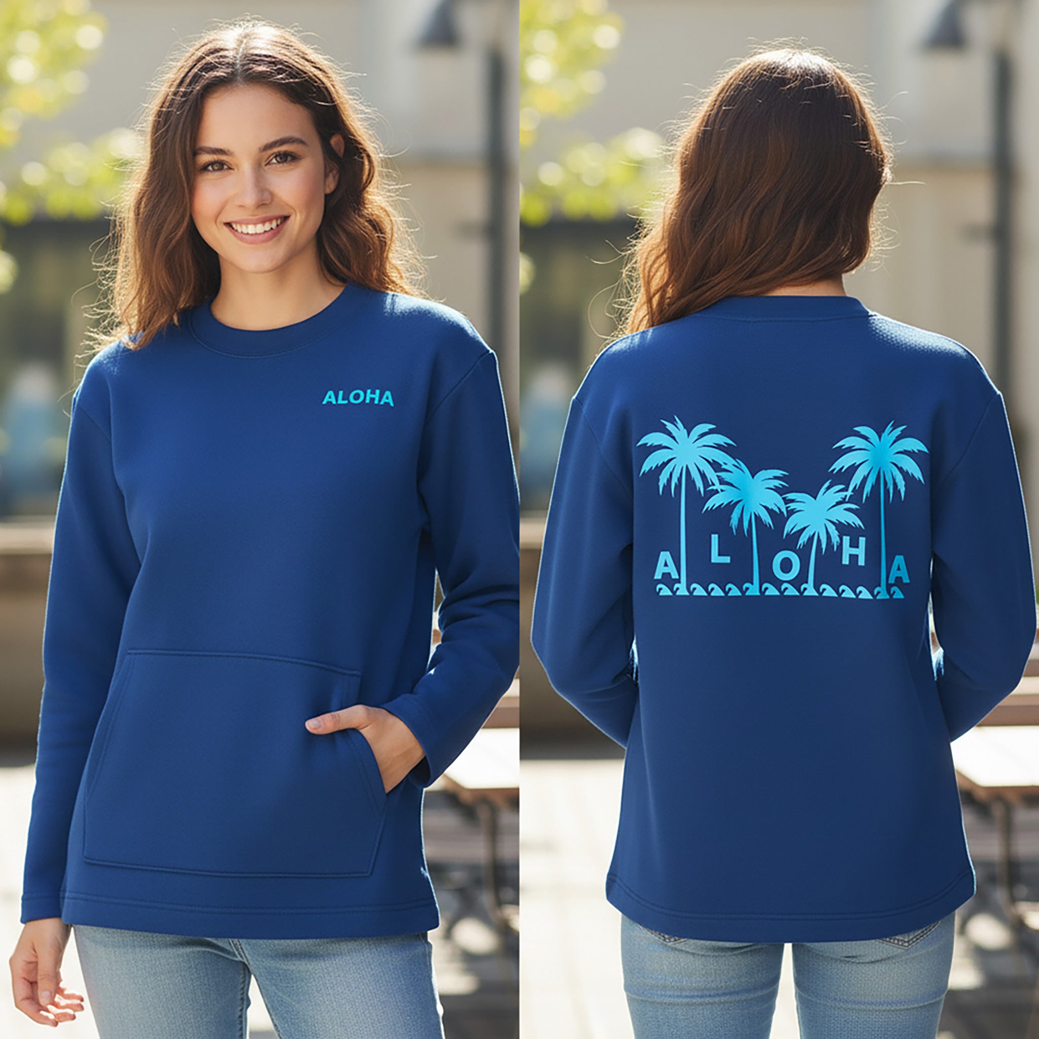 スウェットシャツ ALOHA パームツリー [TR-100]