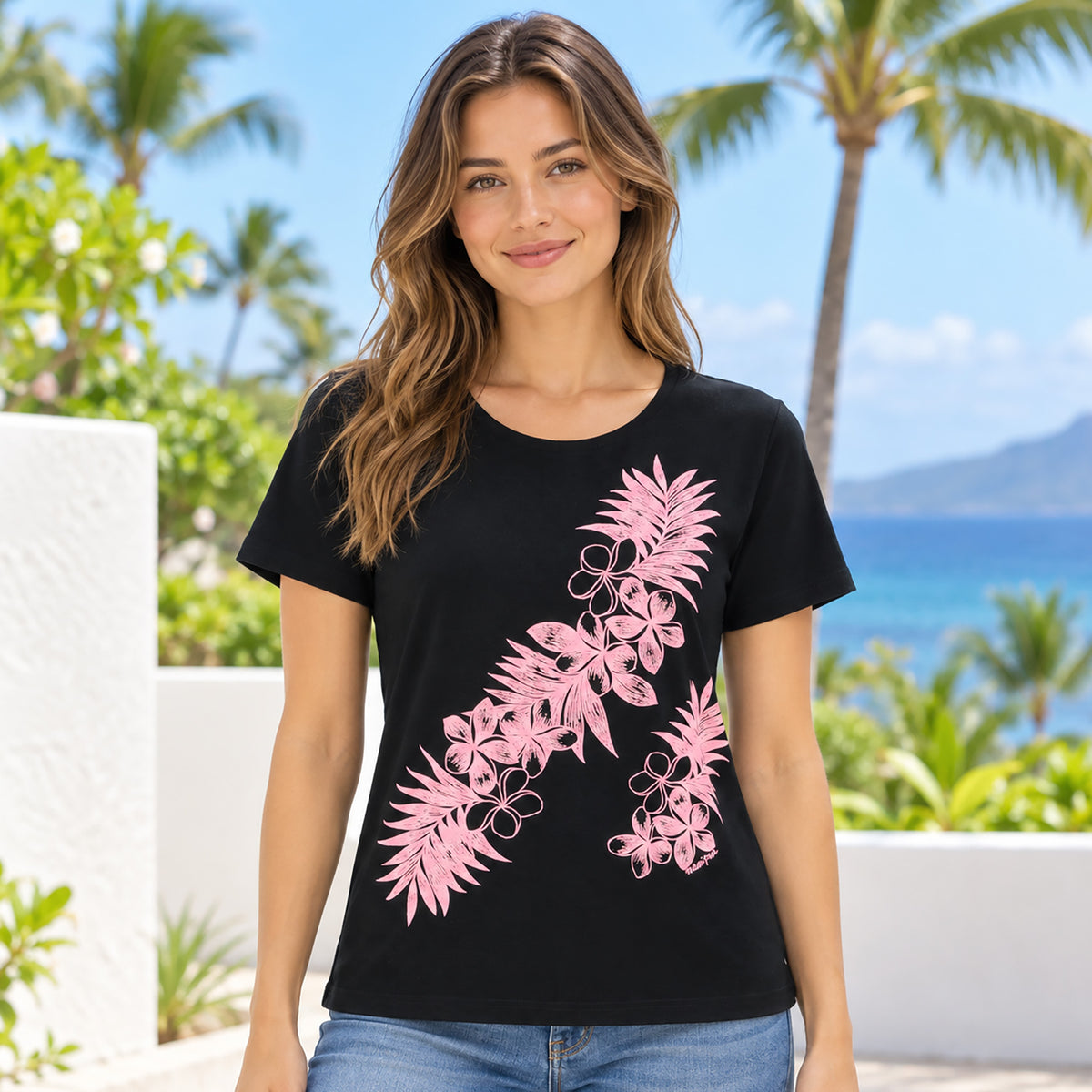 半袖Tシャツ プルメリアリーフ [TS-2270]