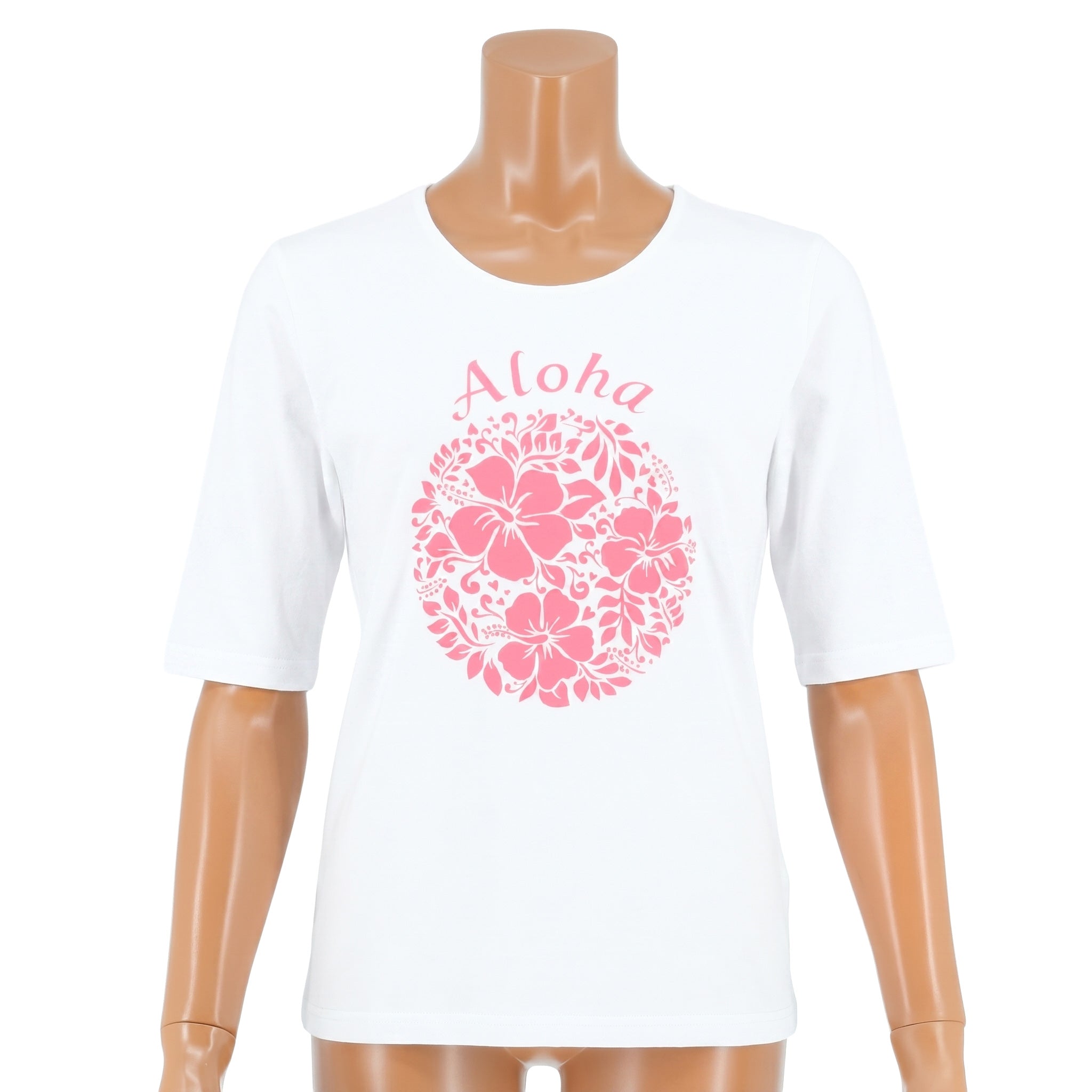 五分袖Tシャツ アロハ ハイビスカス [TSH-2230]
