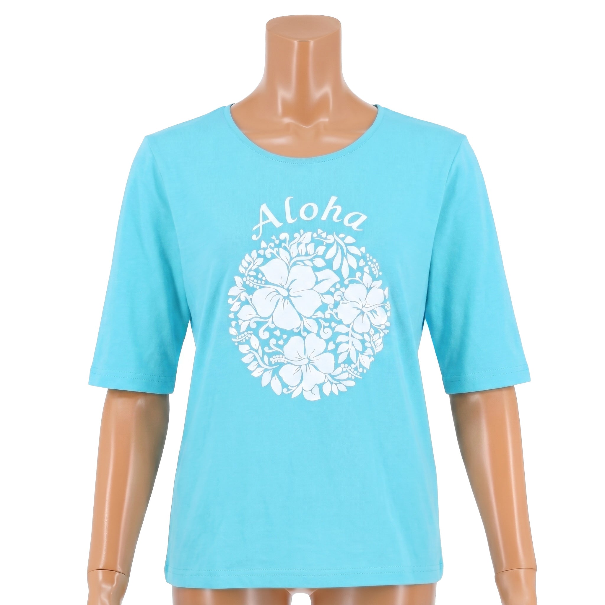 五分袖Tシャツ アロハ ハイビスカス [TSH-2230]