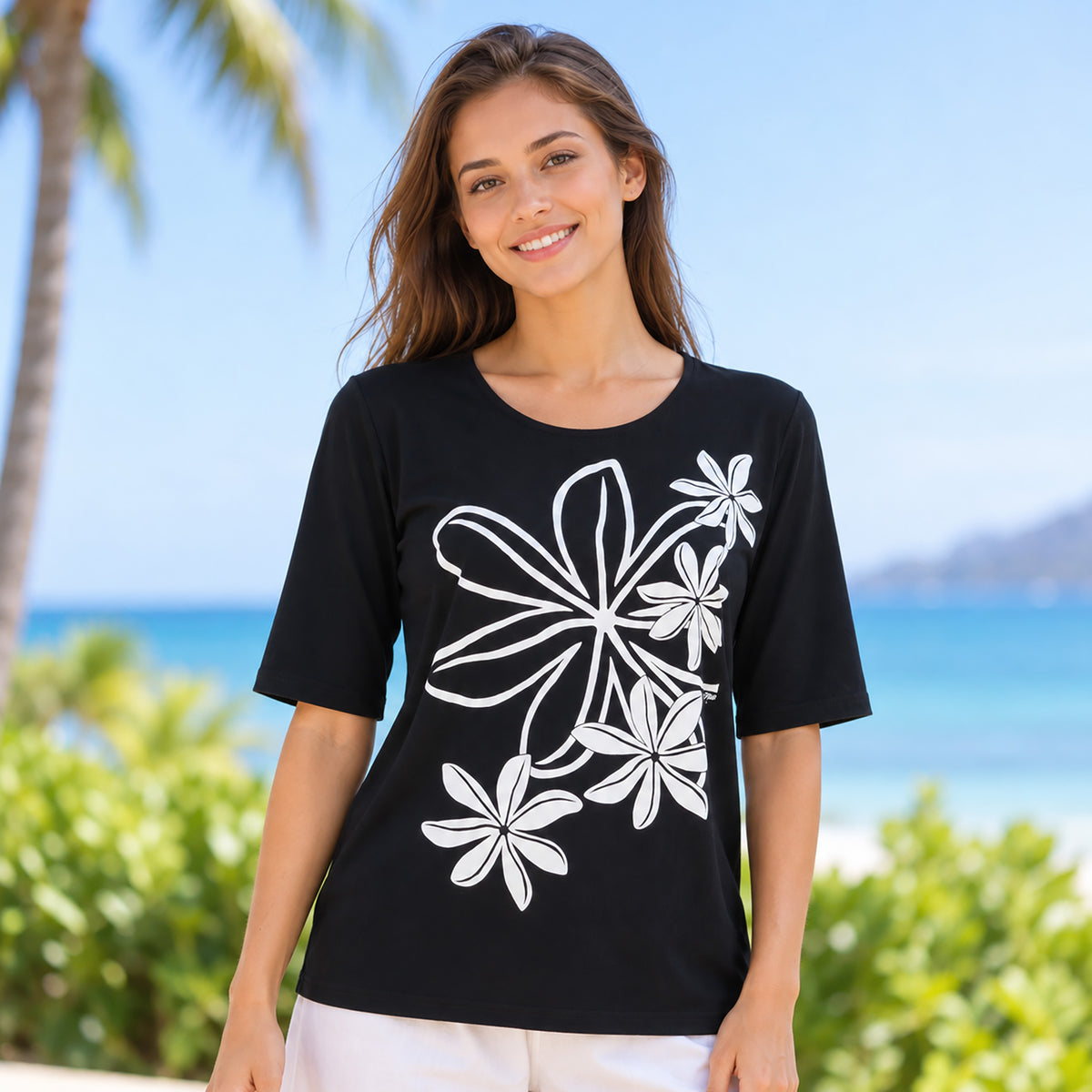 五分袖Tシャツ ティアレ [TSH-2260]