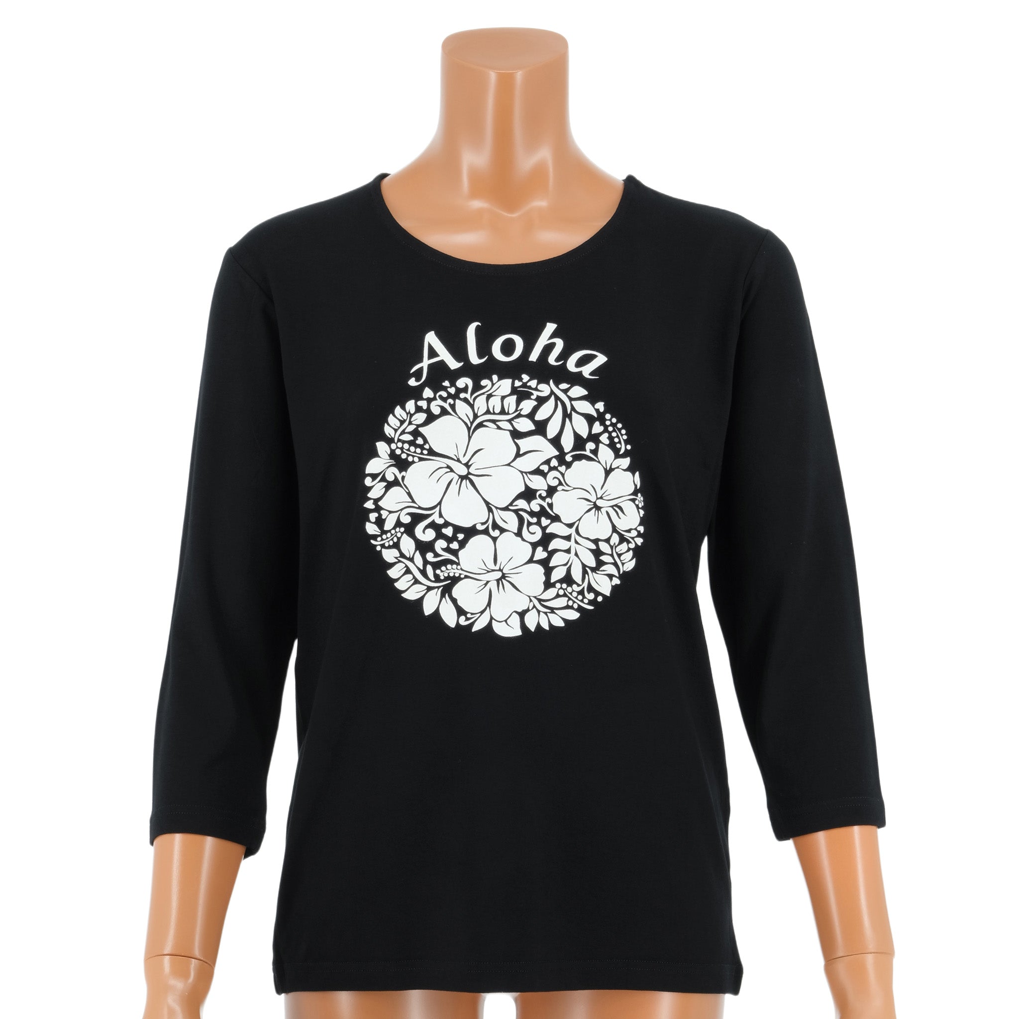 七分袖Tシャツ アロハ ハイビスカス [TSL-2230]