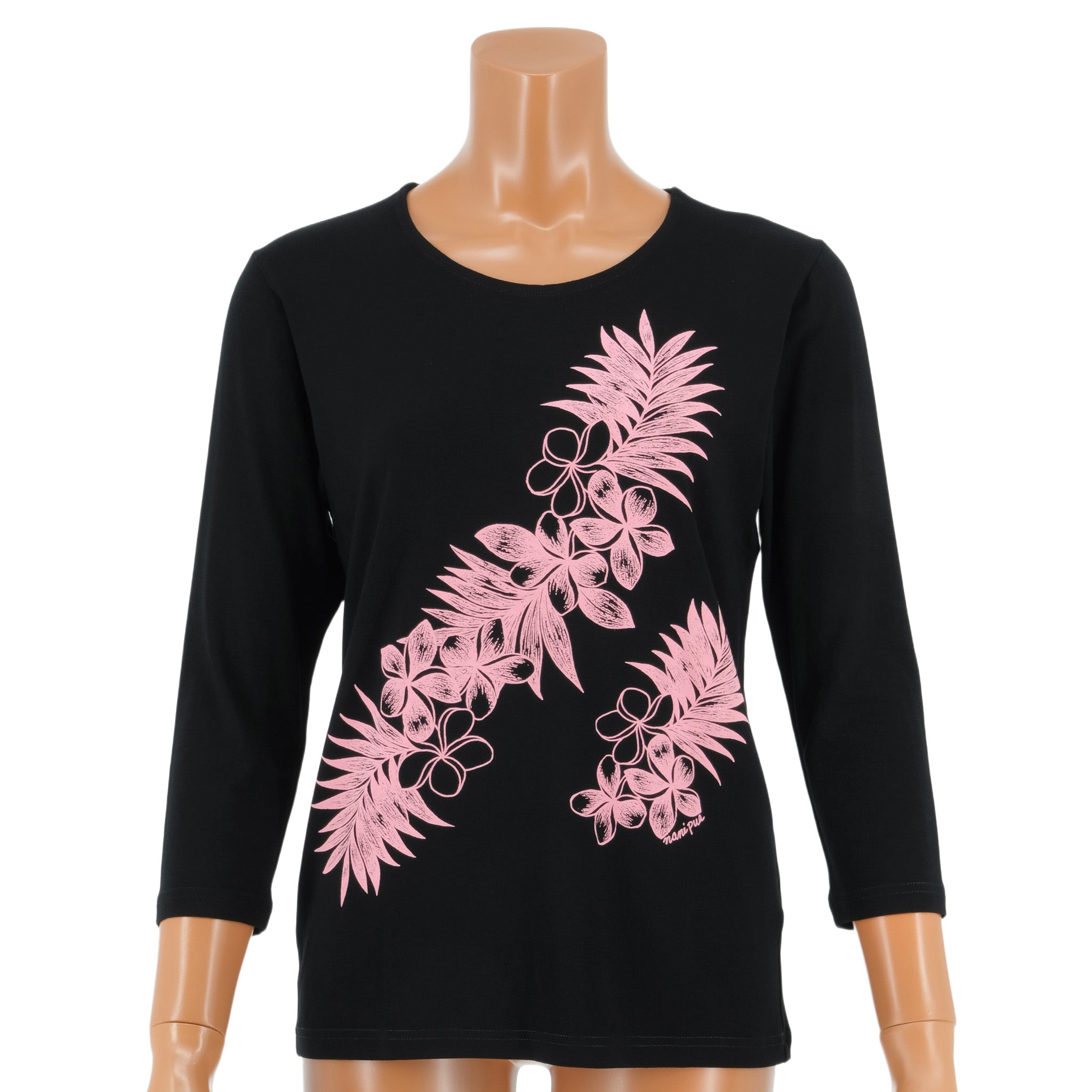 七分袖Tシャツ プルメリアリーフ [TSL-2270]