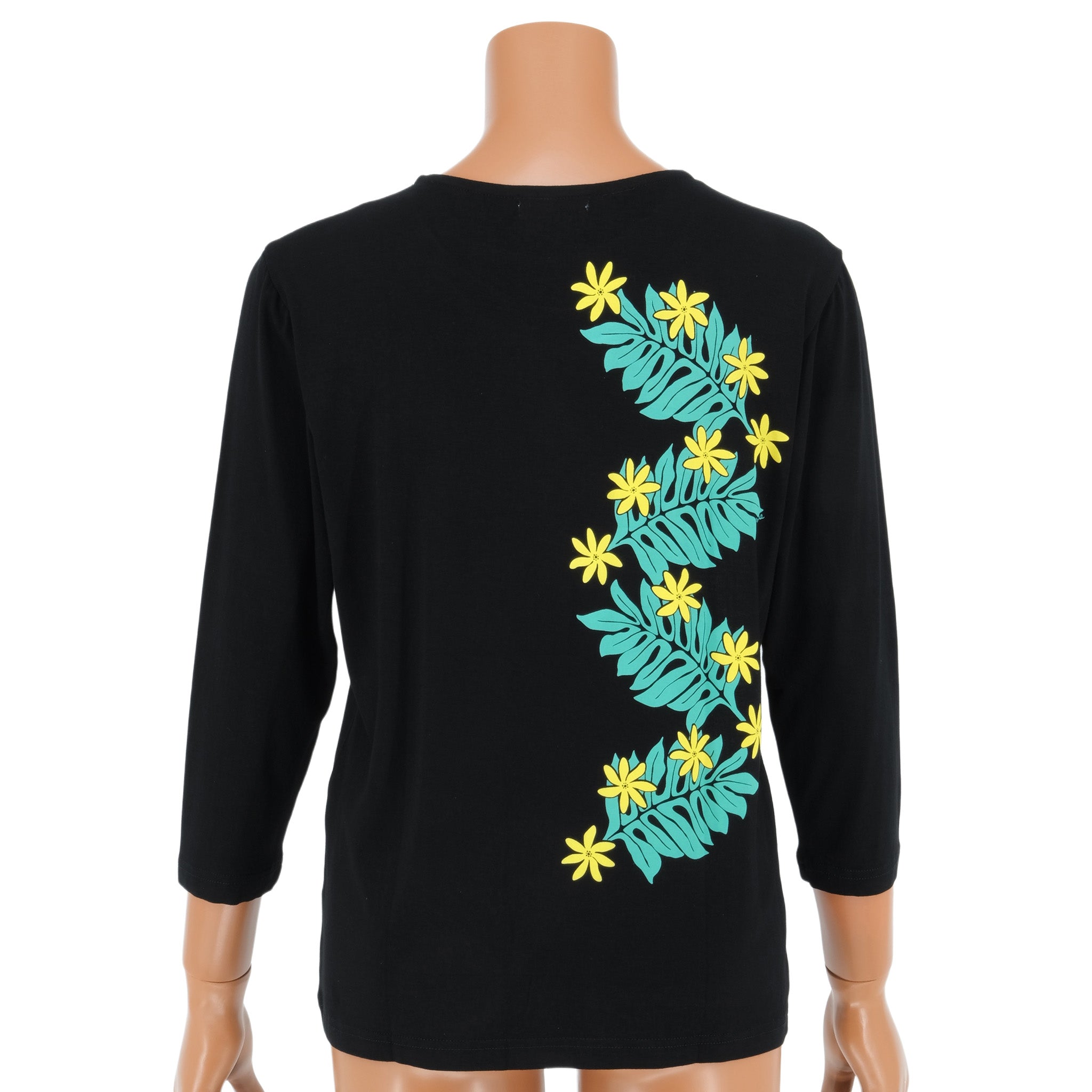 七分袖Tシャツ モンステラ&ティアレ [TSL-2280]